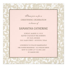 Floral Elegance Baptism/Christening Invitation