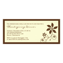 Floral Elegance Thanksgiving Dinner Invitation