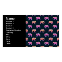 Floral Elephants Cute Girly Pattern Business Cards