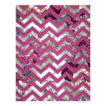 Floral Fabric Zig Zag Personalized Invitation