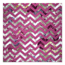Floral Fabric Zig Zag Photographic Print