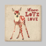 Floral Fawn Love Magnet magnets