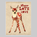 Floral Fawn Love Postcard postcards