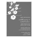 Floral Flourish Wedding Invitation (Dark Grey)