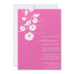 Floral Flourish Wedding Invitation (Dark Pink)
