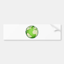 Floral flower globe concept bumper stickers