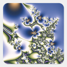Floral Fractal Square Sticker