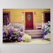 Floral front porch Poster
