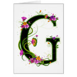 Floral G Greeting Card