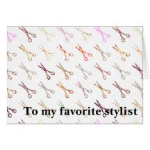Floral girly scissors colorful hair stylist flower greeting card