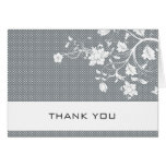 Floral Grey and White Matching Thank You Card