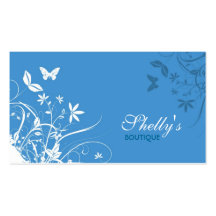Floral Grunge Butterflies Business Card
