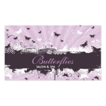 Floral Grunge Butterfly Business Card
