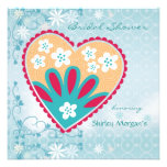 Floral heart Bridal Shower Invitation