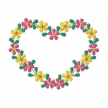 Floral Heart Embroidered Shirt
