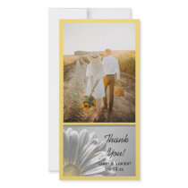 Floral Highlights Wedding Thank You Photo Card