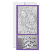 Floral Highlights Wedding Thank You Photo Card