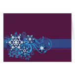 Floral Holiday Snowflake Greeting Card in Purple