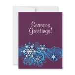 Floral Holiday Snowflake Invitation in Purple