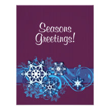 Floral Holiday Snowflake Invitation in Purple