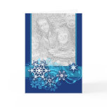 Floral Holiday Snowflake Photo Card in Blue