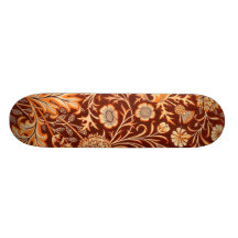 Floral in Fiery Red and Orange Skate Board Decks
