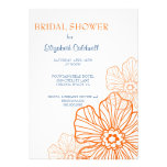 Floral Lace Bridal Shower Invitation | orange