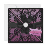 Floral Lace Invite with Diamond Bow invitations