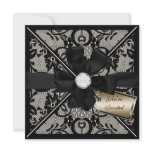 Floral Lace Invite with Diamond Bow invitations