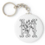 Floral M Keychain