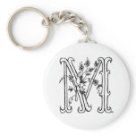 Floral M Keychain