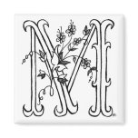 Floral M Magnet