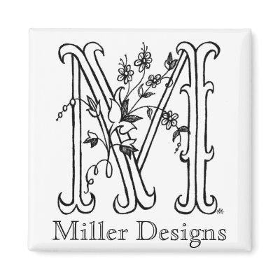 Floral M: Miller Designs Magnet by miller531