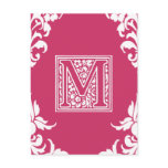 Floral "M" Monogram Post Card