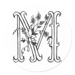 Floral M Sticker