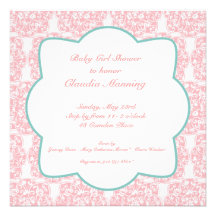 Floral Medallion Invitation- Pink