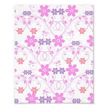 Floral moderne pourpre et rose  tirage photo