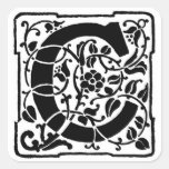 Floral Monogram 'C' - Sticker