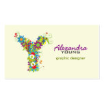 Floral Monogram "Y" Initial Business Card