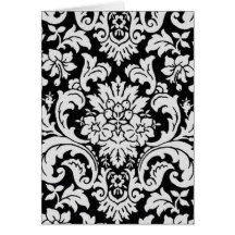 Floral noir et blanc carte
