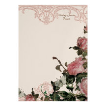 Floral Note Card Stationery - Trellis Rose Personalized Invitations