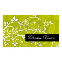 Floral olive business card