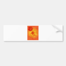floral ornament orange sun bumper stickers
