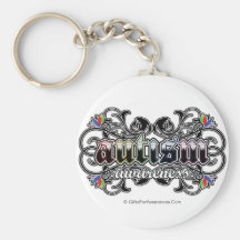 Floral Ornamental - Autism Awareness Keychains