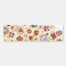 Floral Pattern Bumper Stickers