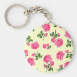 Floral pattern: Pink roses Keychain
