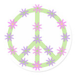 Floral Peace Sign Stickers