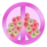 Floral peace sticker