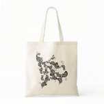 Floral Peacock Pattern Custom Tote Bag