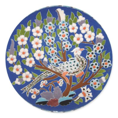 Floral Peacock Tile Art by GrooveMaster